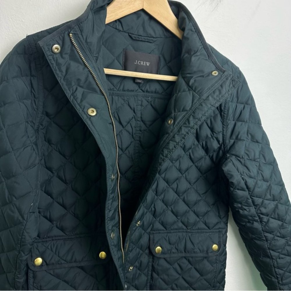 J. Crew Quilted Down Filled Zip Button Jacket Siz… - image 2